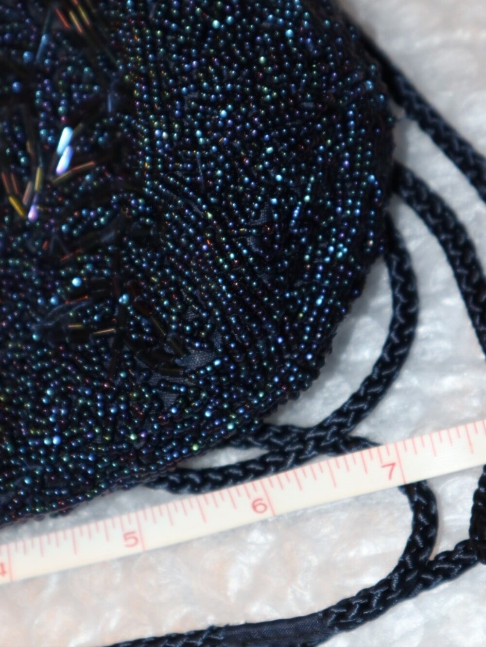 Tweeds Vintage Black Beaded Evening Purse Prom Party Small - Picture 15 of 15